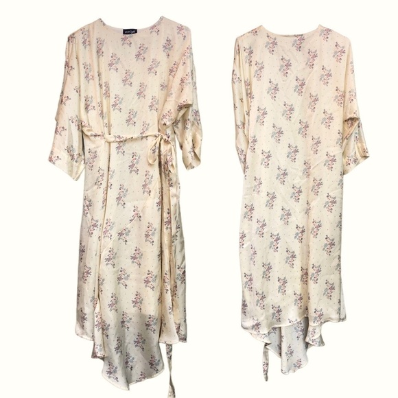 Wukogals floral long asymmetric dress size L - Picture 2 of 10